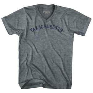 Massachusetts Taxachusetts Nickname Adult Tri-Blend V-neck Womens Junior Cut T-shirt - Athletic Grey Massachusetts Taxachusetts Nickname Adult Tri-Blend V-neck Womens Junior Cut T-shirt - Athletic Grey