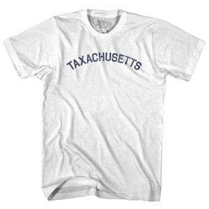 Massachusetts Taxachusetts Nickname Womens Cotton Junior Cut T-Shirt - White Massachusetts Taxachusetts Nickname Womens Cotton Junior Cut T-Shirt - White