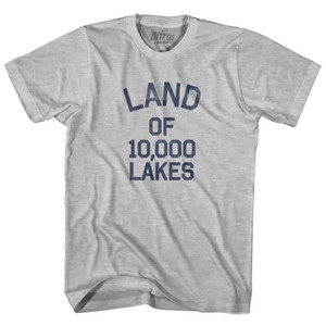 Minnesota Land of 10,000 Lakes Nickname Adult Cotton T-shirt - Grey Heather