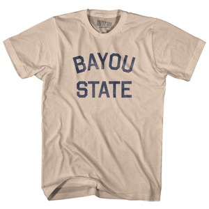 Louisiana Bayou State Nickname Adult Cotton T-shirt - Creme Louisiana Bayou State Nickname Adult Cotton T-shirt - Creme