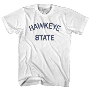 Iowa Hawkeye State Nickname Womens Cotton Junior Cut T-Shirt-White Iowa Hawkeye State Nickname Womens Cotton Junior Cut T-Shirt-White