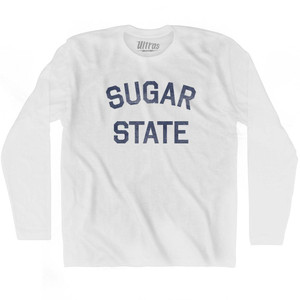 Louisiana Sugar State Nickname Adult Cotton Long Sleeve T-shirt - White Louisiana Sugar State Nickname Adult Cotton Long Sleeve T-shirt - White