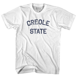 Louisiana Creole State Nickname Adult Cotton T-shirt - White Louisiana Creole State Nickname Adult Cotton T-shirt - White