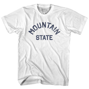 West Virginia Mountain State Nickname Adult Cotton T-shirt - White West Virginia Mountain State Nickname Adult Cotton T-shirt - White