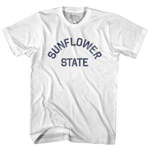 Kansas Sunflower State Nickname Womens Cotton Junior Cut T-Shirt-White Kansas Sunflower State Nickname Womens Cotton Junior Cut T-Shirt-White