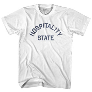 Indiana Hospitality State Nickname Womens Cotton Junior Cut T-Shirt - White Indiana Hospitality State Nickname Womens Cotton Junior Cut T-Shirt - White