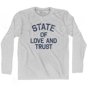 Washington State of Love and Trust Nickname Adult Cotton Long Sleeve T-shirt - Grey Heather Washington State of Love and Trust Nickname Adult Cotton Long Sleeve T-shirt - Grey Heather