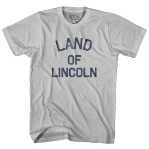 Illinois Land of Lincoln Nickname Adult Cotton T-shirt - Cool Grey