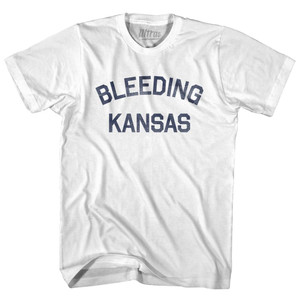 Kansas Bleeding Nickname Womens Cotton Junior Cut T-Shirt - White Kansas Bleeding Nickname Womens Cotton Junior Cut T-Shirt - White