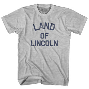 Illinois Land of Lincoln Nickname Womens Cotton Junior Cut T-Shirt - Grey Heather Illinois Land of Lincoln Nickname Womens Cotton Junior Cut T-Shirt - Grey Heather