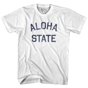 Aloha State Nickname Adult Cotton T-shirt - White Aloha State Nickname Adult Cotton T-shirt - White