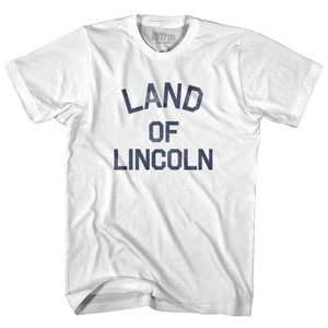 Illinois Land of Lincoln Nickname Womens Cotton Junior Cut T-Shirt - White Illinois Land of Lincoln Nickname Womens Cotton Junior Cut T-Shirt - White