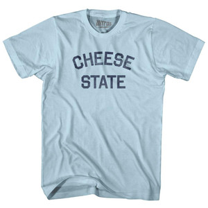 Wisconsin Cheese State Nickname Adult Cotton T-shirt - Light Blue