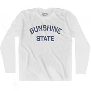 Florida Sunshine State Nickname Adult Cotton Long Sleeve T-shirt - White Florida Sunshine State Nickname Adult Cotton Long Sleeve T-shirt - White