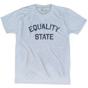 Wyoming Equality State Nickname Adult Tri-Blend T-shirt - Athletic White Wyoming Equality State Nickname Adult Tri-Blend T-shirt - Athletic White
