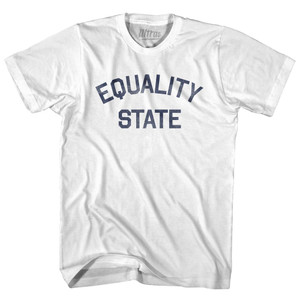 Wyoming Equality State Nickname Womens Cotton Junior Cut T-Shirt - White Wyoming Equality State Nickname Womens Cotton Junior Cut T-Shirt - White
