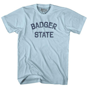 Wisconsin Badger State Nickname Adult Cotton T-shirt-Light Blue Wisconsin Badger State Nickname Adult Cotton T-shirt-Light Blue