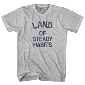 Connecticut Land of Steady Habits Nickname Adult Cotton T-shirt - Grey Heather Connecticut Land of Steady Habits Nickname Adult Cotton T-shirt - Grey Heather