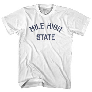 Colorado Mile High State Nickname Adult Cotton T-shirt - White Colorado Mile High State Nickname Adult Cotton T-shirt - White
