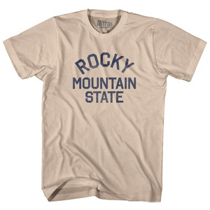 Colorado Rocky Mountain State Nickname Adult Cotton T-shirt - Creme Colorado Rocky Mountain State Nickname Adult Cotton T-shirt - Creme