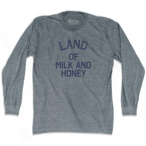 California Land of Milk and Honey Nickname Adult Tri-Blend Long Sleeve T-shirt-Athletic Grey California Land of Milk and Honey Nickname Adult Tri-Blend Long Sleeve T-shirt-Athletic Grey