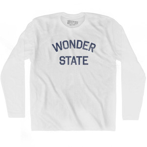Arkansas Wonder State Nickname Adult Cotton Long Sleeve T-shirt - White Arkansas Wonder State Nickname Adult Cotton Long Sleeve T-shirt - White
