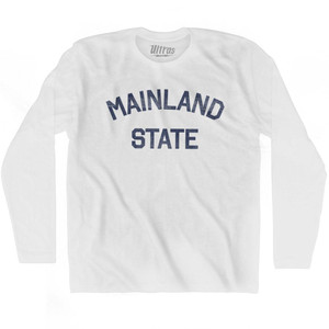 Alaska Mainland State Nickname Adult Cotton Long Sleeve T-shirt - White Alaska Mainland State Nickname Adult Cotton Long Sleeve T-shirt - White