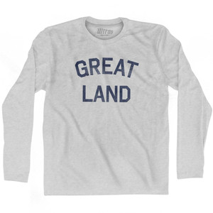 Alaska Great Land Nickname Adult Cotton Long Sleeve T-shirt - Grey Heather Alaska Great Land Nickname Adult Cotton Long Sleeve T-shirt - Grey Heather
