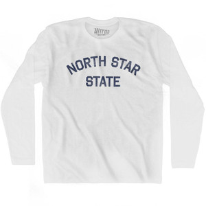 Alaska North Star Nickname Adult Cotton Long Sleeve T-shirt - White Alaska North Star Nickname Adult Cotton Long Sleeve T-shirt - White