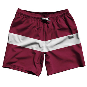 Latvia Country Flag 7.5" Swim Shorts Made in USA - Velvet