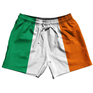 Ireland Country Flag 5" Swim Shorts Made in USA - Green White Orange Ireland Country Flag 5" Swim Shorts Made in USA - Green White Orange