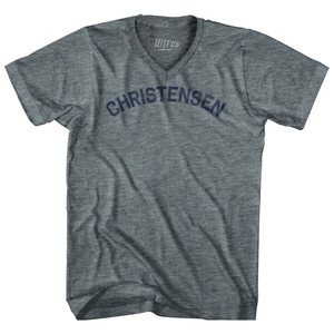 CHRISTENSEN Adult Tri-Blend V-neck T-shirt - Athletic Grey