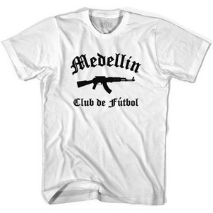 Medellin Club de Futbol Womens Cotton Soccer Junior Cut T-shirt-White Medellin Club de Futbol Womens Cotton Soccer Junior Cut T-shirt-White
