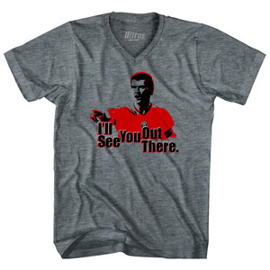 United Keane  I'll See You Out There Adult Tri-Blend V-neck Womens Soccer Junior Cut T-shirt-Athletic Grey United Keane  I'll See You Out There Adult Tri-Blend V-neck Womens Soccer Junior Cut T-shirt-Athletic Grey