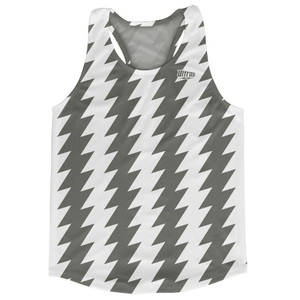 Ultras Dark Grey & White Lighting Running Track Cross Country Racerback Tops Made In USA-Dark Grey & White Ultras Dark Grey & White Lighting Running Track Cross Country Racerback Tops Made In USA-Dark Grey & White