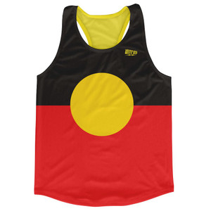 Australian Aboriginal City Flag Running Tank Top Racerback Track and Cross Country Singlet Jersey Made In USA-Yellow Australian Aboriginal City Flag Running Tank Top Racerback Track and Cross Country Singlet Jersey Made In USA-Yellow