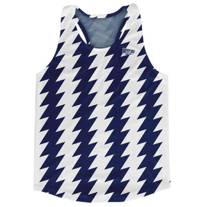 Ultras Navy Blue & White Lighting Running Track Cross Country Racerback Tops Made In USA-Navy Blue & White Ultras Navy Blue & White Lighting Running Track Cross Country Racerback Tops Made In USA-Navy Blue & White