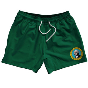 Washington US State 5" Swim Shorts Made in USA - Green Washington US State 5" Swim Shorts Made in USA - Green
