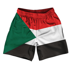 Sudan Country Flag Athletic Running Fitness Exercise Shorts 7" Inseam Made In USA-Red Black Sudan Country Flag Athletic Running Fitness Exercise Shorts 7" Inseam Made In USA-Red Black