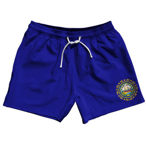 New Hampshire US State 5" Swim Shorts Made in USA-Royal New Hampshire US State 5" Swim Shorts Made in USA-Royal
