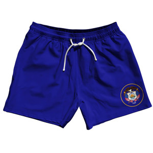 Utah US State 5" Swim Shorts Made in USA-Royal Utah US State 5" Swim Shorts Made in USA-Royal