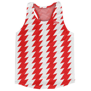Ultras Red & White Lighting Running Track Cross Country Racerback Tops Made In USA-Red & White Ultras Red & White Lighting Running Track Cross Country Racerback Tops Made In USA-Red & White