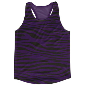 Purple & Black Zebra Running Tank Top Racerback Track & Cross Country Singlet Jersey Made In USA-Purple & Black Purple & Black Zebra Running Tank Top Racerback Track & Cross Country Singlet Jersey Made In USA-Purple & Black