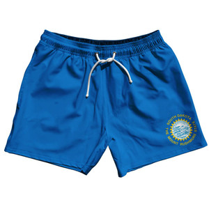 South Dakota US State 5" Swim Shorts Made in USA - Blue