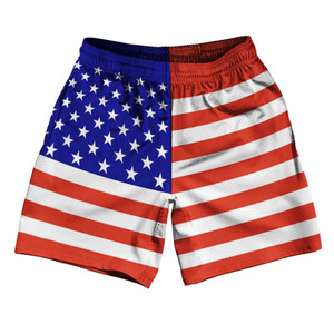 American Flag Athletic Running Fitness Exercise Shorts 7" Inseam Made In USA - Blue White American Flag Athletic Running Fitness Exercise Shorts 7" Inseam Made In USA - Blue White