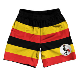 Uganda Country Flag Athletic Running Fitness Exercise Shorts 7" Inseam Made In USA - Black Yellow Uganda Country Flag Athletic Running Fitness Exercise Shorts 7" Inseam Made In USA - Black Yellow