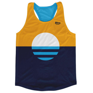 Milwaukee Flag Running Tank Top Racerback Track & Cross Country Singlet Jersey Made In USA - Yellow Blue Milwaukee Flag Running Tank Top Racerback Track & Cross Country Singlet Jersey Made In USA - Yellow Blue