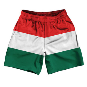 Hungary Country Flag Athletic Running Fitness Exercise Shorts 7" Inseam Made In USA - Red White Green Hungary Country Flag Athletic Running Fitness Exercise Shorts 7" Inseam Made In USA - Red White Green