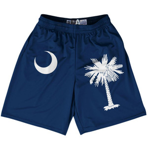 South Carolina State Flag 9" Inseam Lacrosse Shorts Made In USA - Navy South Carolina State Flag 9" Inseam Lacrosse Shorts Made In USA - Navy