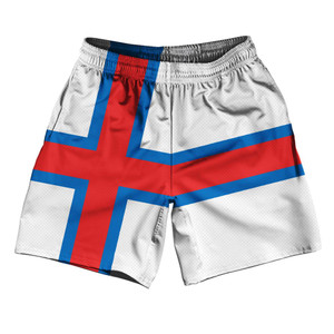 Faroe Islands Country Flag Athletic Running Fitness Exercise Shorts 7" Inseam Made In USA - Blue White Faroe Islands Country Flag Athletic Running Fitness Exercise Shorts 7" Inseam Made In USA - Blue White